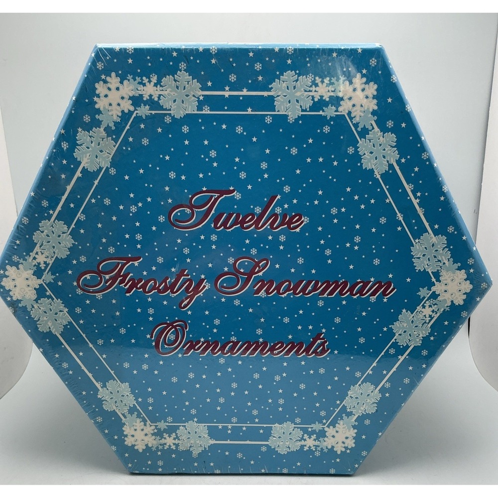 Vintage 1996 C&F Enterprises Twelve Frosty Snowman Ornaments Set 12 NIB Sealed‎